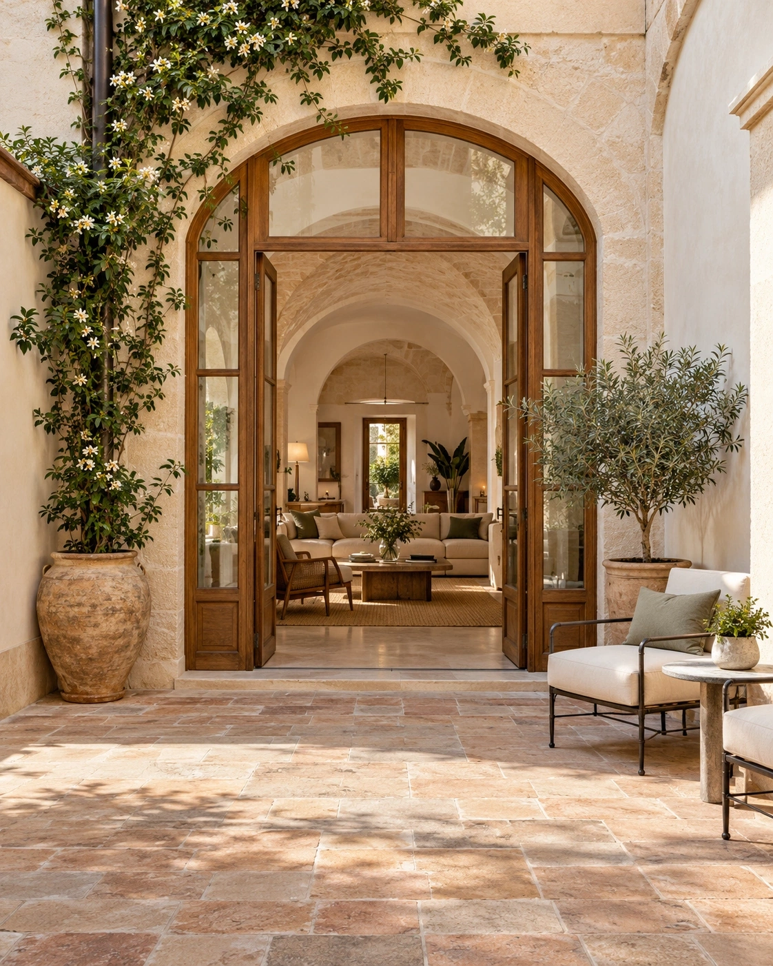 Cortile e ingresso di una struttura ricettiva italiana